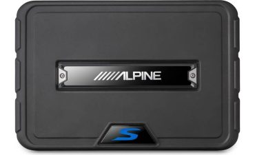 Alpine S-Series shallow sealed downward-firing enclosure with 10″ 2-ohm subwoofer